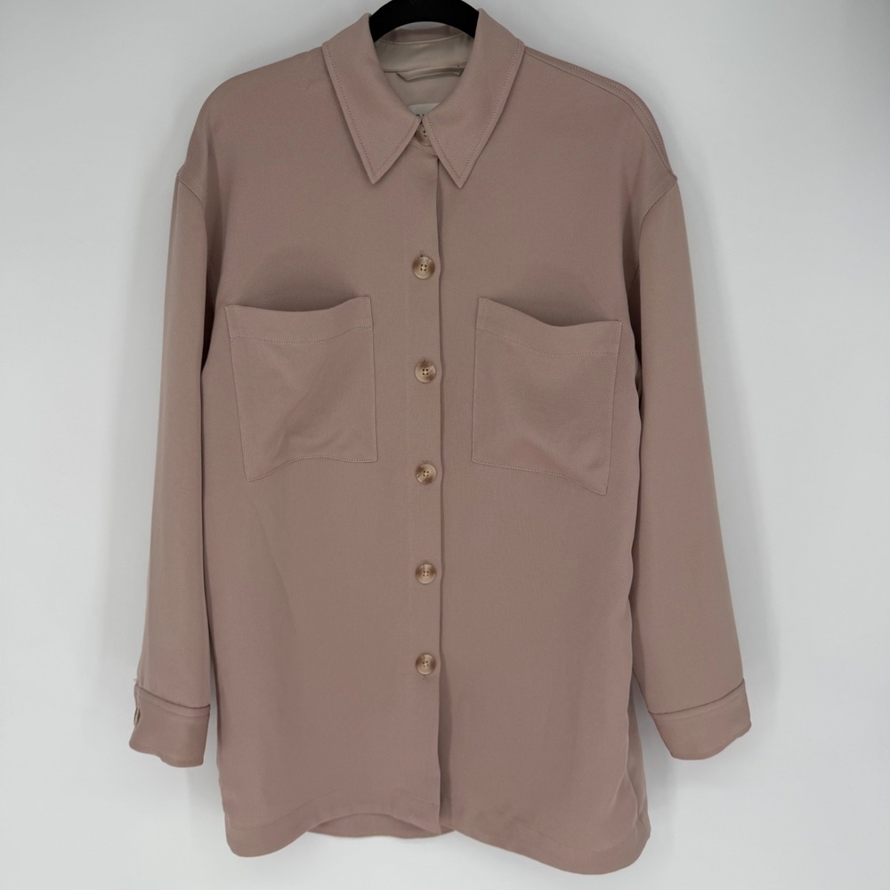 ARITZIA BABATON BORNA SHIRT JACKET FAWN PINK / DENUDE SMALL OVERSIZED SHACKET